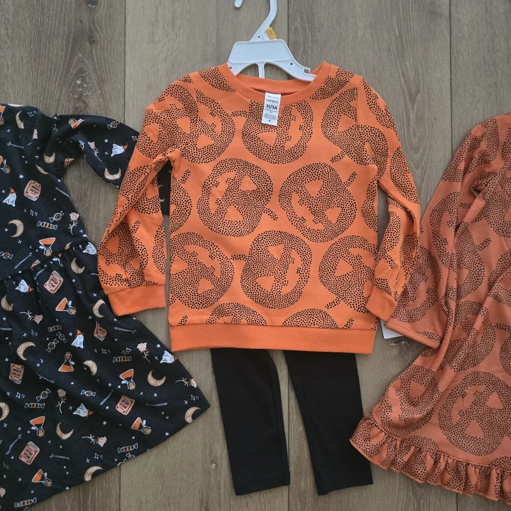 Halloween Outfits Dress Top And Leggings And Night Gown Pajama 4t 3t
